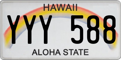 HI license plate YYY588