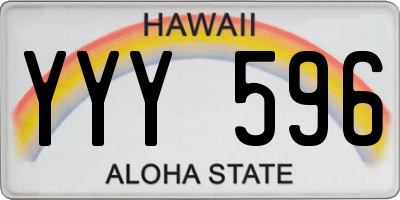 HI license plate YYY596