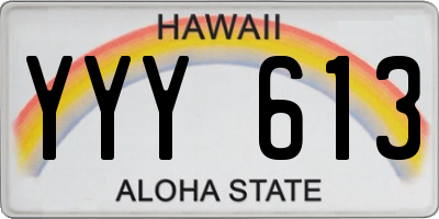 HI license plate YYY613