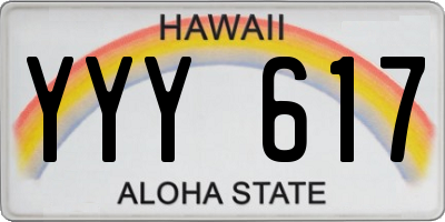 HI license plate YYY617