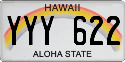 HI license plate YYY622