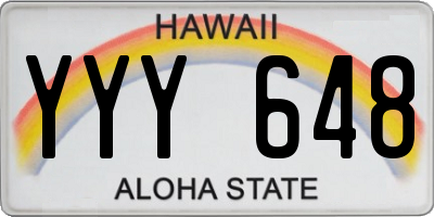 HI license plate YYY648