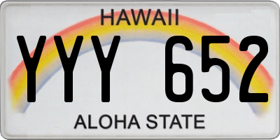 HI license plate YYY652