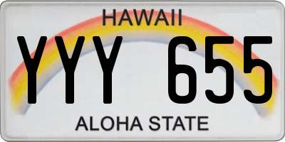 HI license plate YYY655