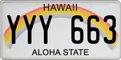 HI license plate YYY663