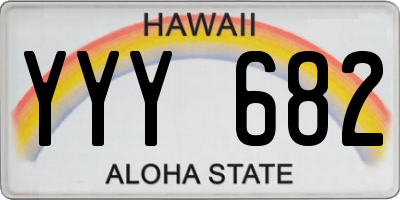 HI license plate YYY682