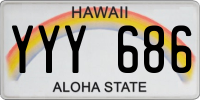 HI license plate YYY686