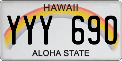 HI license plate YYY690