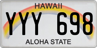 HI license plate YYY698