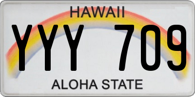 HI license plate YYY709