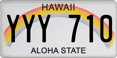 HI license plate YYY710