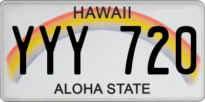 HI license plate YYY720