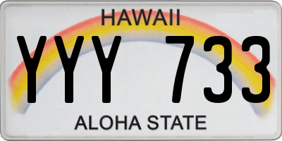HI license plate YYY733