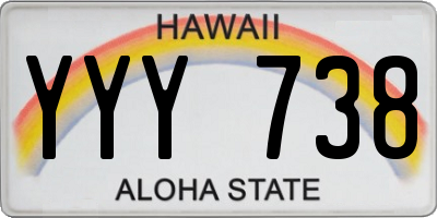 HI license plate YYY738