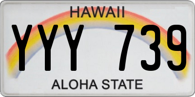 HI license plate YYY739