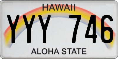 HI license plate YYY746