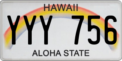 HI license plate YYY756