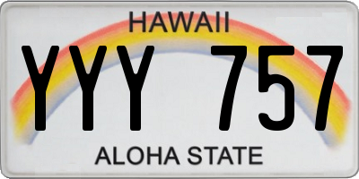 HI license plate YYY757