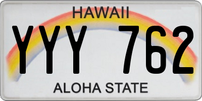 HI license plate YYY762