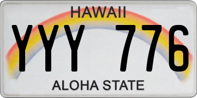 HI license plate YYY776