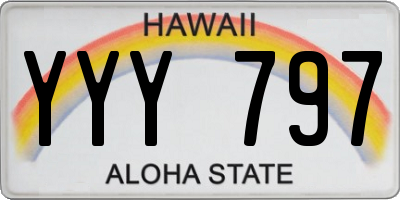 HI license plate YYY797