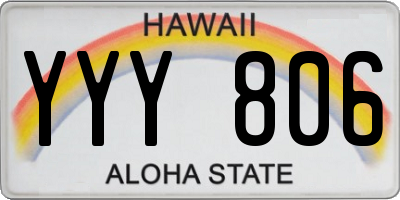 HI license plate YYY806
