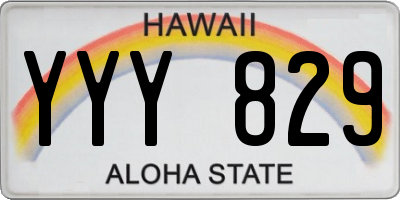 HI license plate YYY829