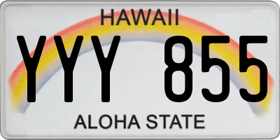 HI license plate YYY855