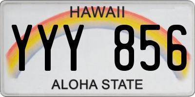 HI license plate YYY856