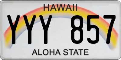 HI license plate YYY857