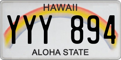 HI license plate YYY894