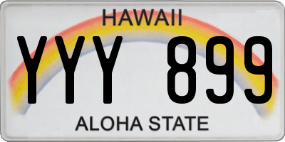 HI license plate YYY899