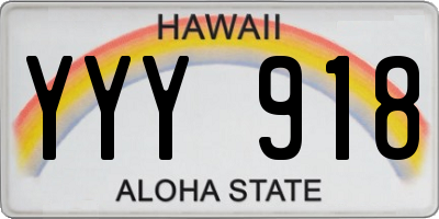 HI license plate YYY918