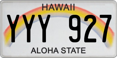 HI license plate YYY927
