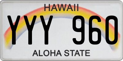 HI license plate YYY960