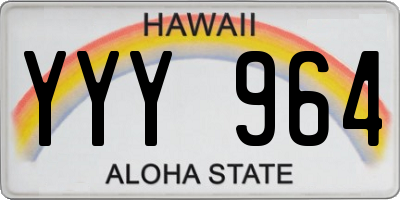 HI license plate YYY964