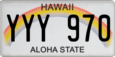 HI license plate YYY970