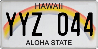 HI license plate YYZ044