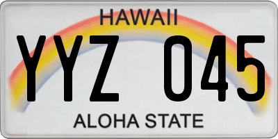 HI license plate YYZ045