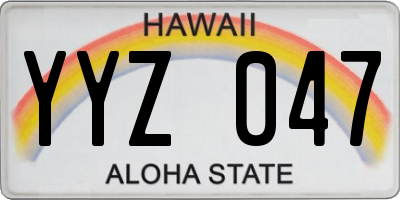 HI license plate YYZ047