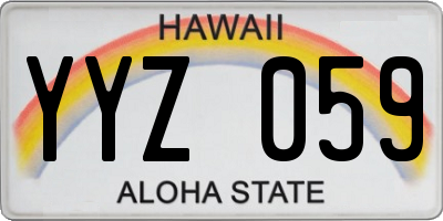 HI license plate YYZ059