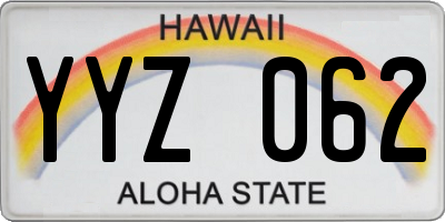 HI license plate YYZ062