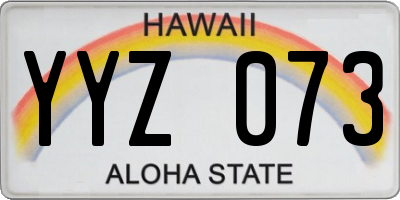 HI license plate YYZ073