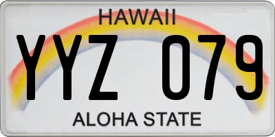 HI license plate YYZ079