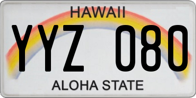 HI license plate YYZ080