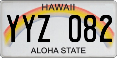 HI license plate YYZ082