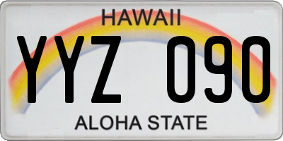 HI license plate YYZ090