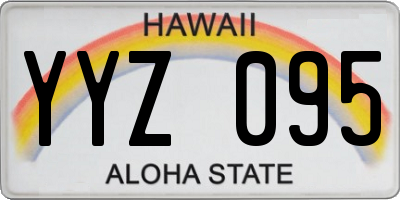 HI license plate YYZ095