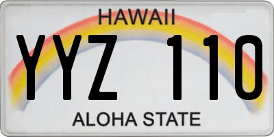 HI license plate YYZ110