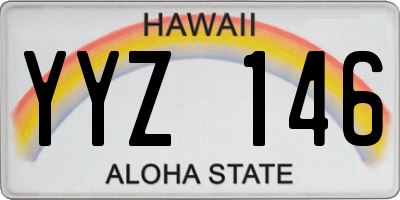 HI license plate YYZ146